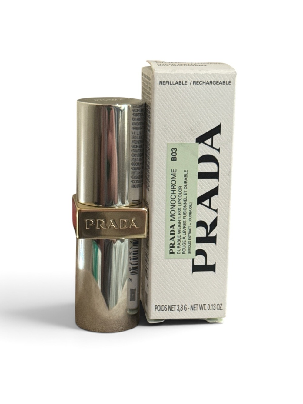 Prada Monochrome Lipstick Hyper Matte B03 MAHOGANY NIB Refillable also!